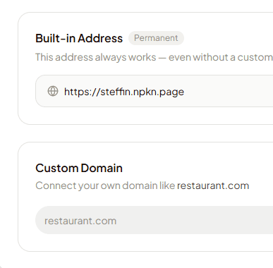 Custom domain preview